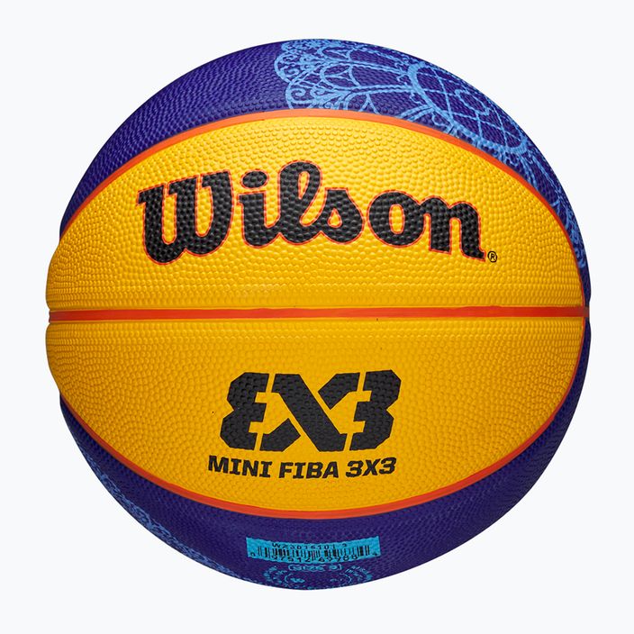 Vaikiškas krepšinio kamuolys Wilson Fiba 3X3 Mini Paris 2004 blue/yellow dydis 3