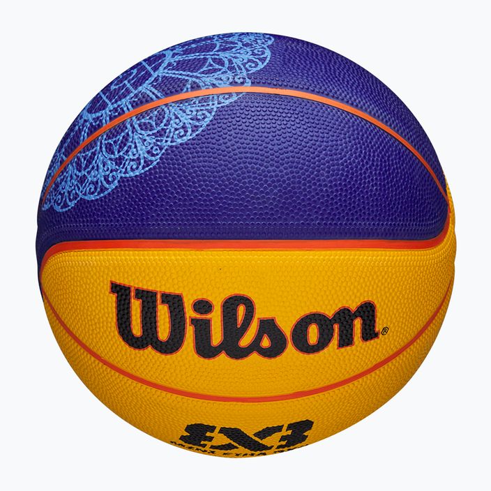 Vaikiškas krepšinio kamuolys Wilson Fiba 3X3 Mini Paris 2004 blue/yellow dydis 3 4