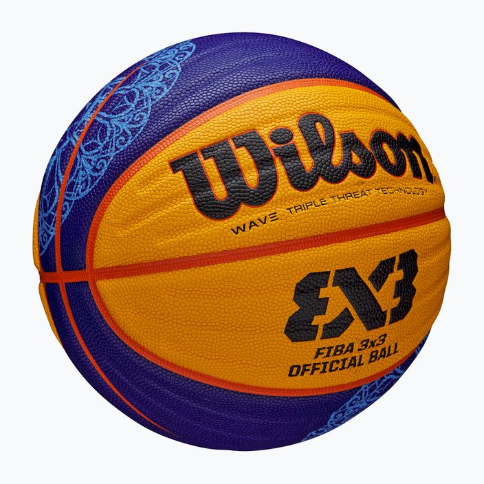 Krepšinio kamuolys Wilson Fiba 3x3 Game Ball Paris Retail 2024 blue/yellow dydis 6 2
