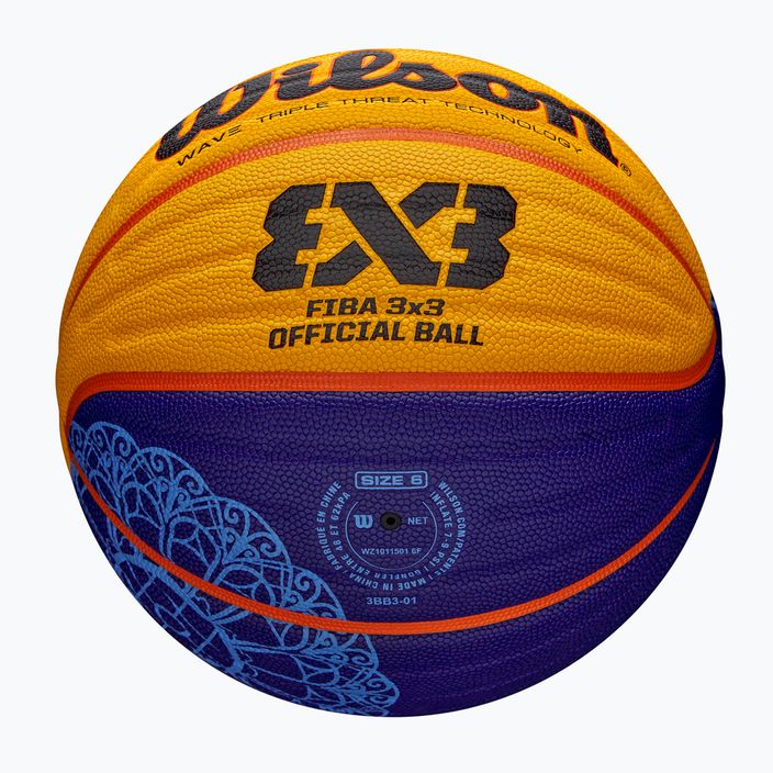 Krepšinio kamuolys Wilson Fiba 3x3 Game Ball Paris Retail 2024 blue/yellow dydis 6 5