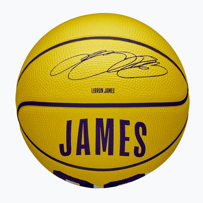Vaikiškas krepšinio kamuolys Wilson NBA Player Icon Mini Lebron yellow dydis 3 4