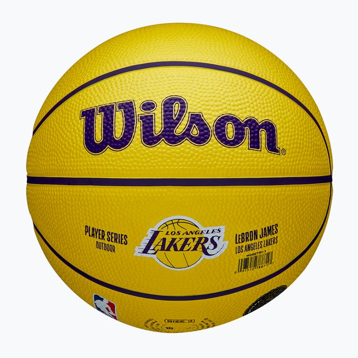 Vaikiškas krepšinio kamuolys Wilson NBA Player Icon Mini Lebron yellow dydis 3 5