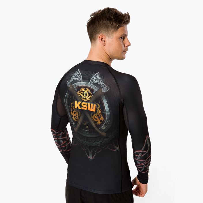 KSW Mad Viking vyriškas marškinėliai su ilgomis rankovėmis, juodi 3