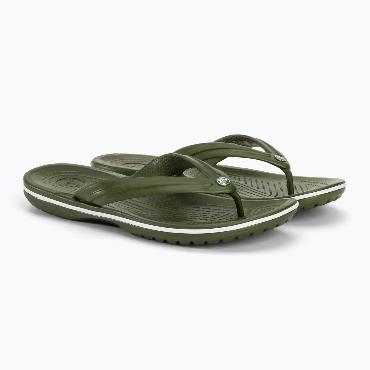 Šlepetės per pirštąCrocs Crocband Flip army green/white 4