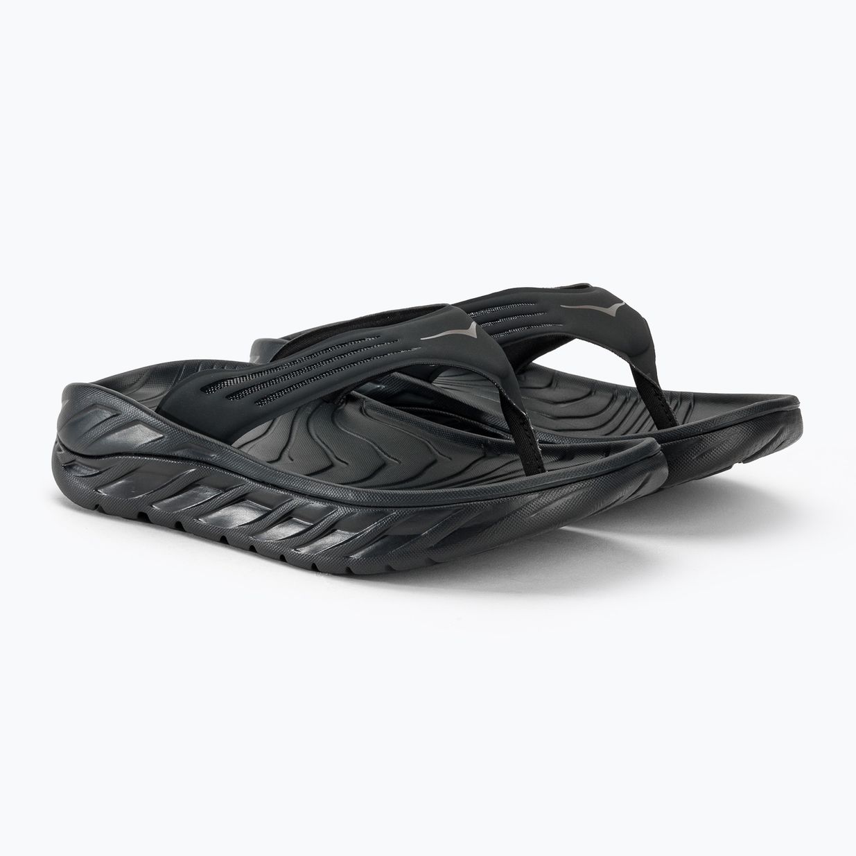 Vyriškos šlepetės per pirštą HOKA ORA Recovery Flip black/dark gull gray 5