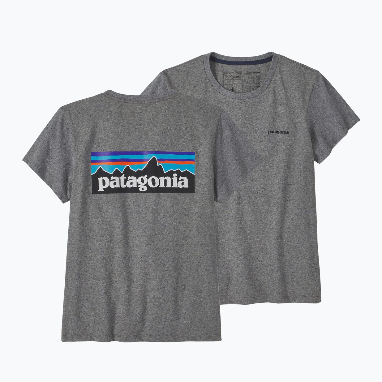 Moteriški Patagonia P-6 Logo Responsibili-Tee gravel heather trekking marškinėliai 3