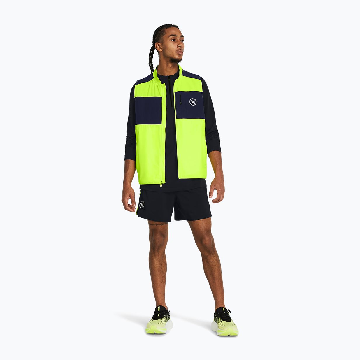 Vyriška bėgimo liemenė Under Armour Run Everywhere high-vis yellow/midnight navy/white 2