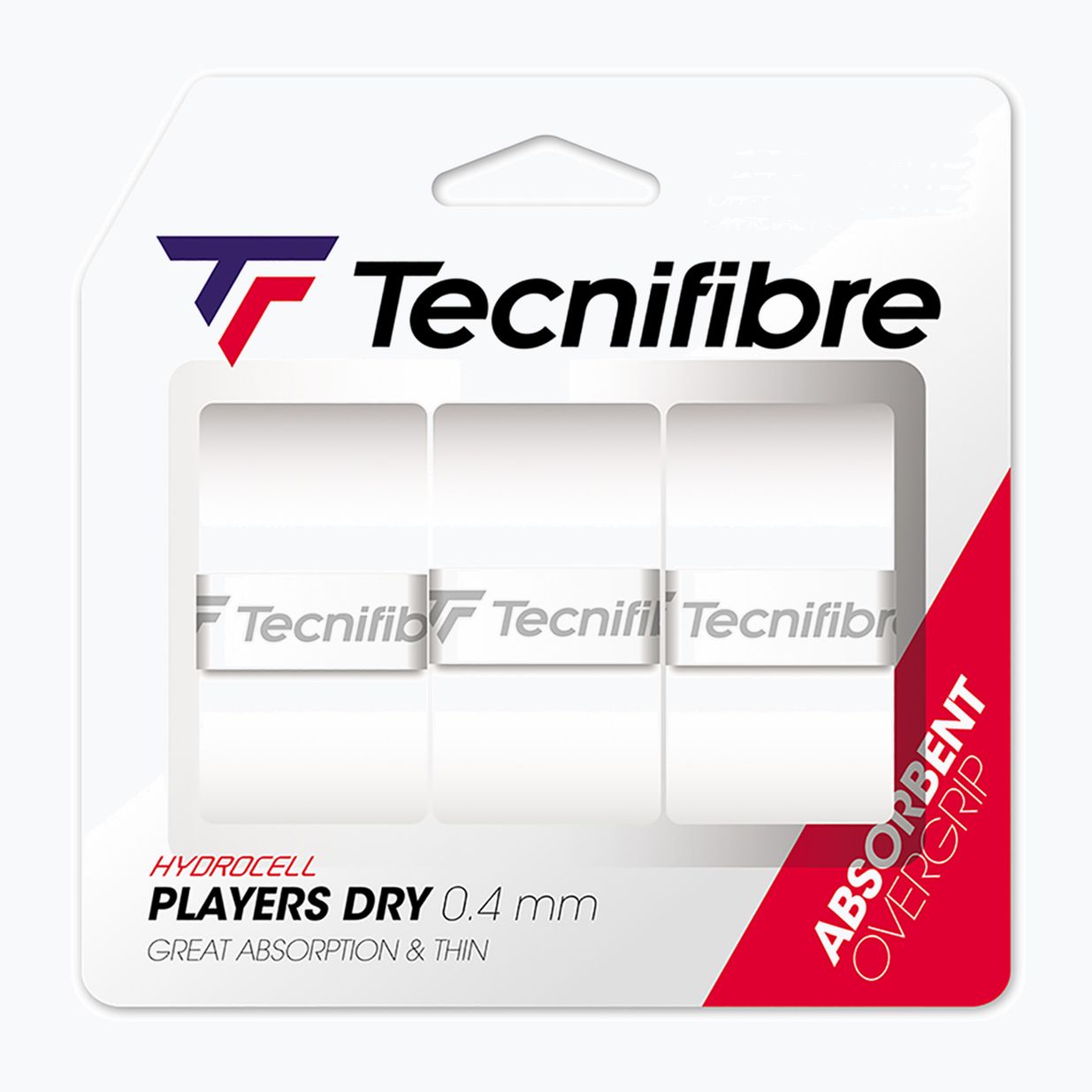 Teniso juostos Tecnifibre Players Dry 3 vnt. white