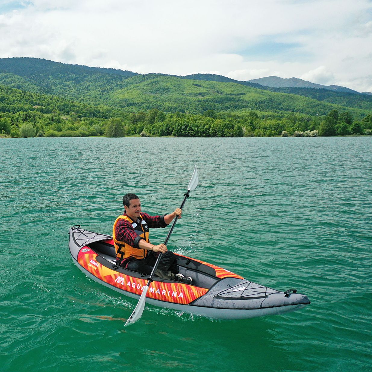 Aqua Marina Touring Kayak oranžinė Memba-330 1 asmens pripučiama baidarė 13