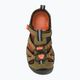 KEEN Seacamp II CNX tamsiai alyvuogių/auksinių liepsnų spalvos vaikiški sandalai 6