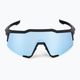 100% Speedcraft matiniai juodi/per mėlyni daugiasluoksniai veidrodiniai dviračių akiniai 4