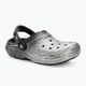 "Crocs Classic Glitter Lined Clog" juodos/ sidabrinės spalvos šlepetės 2