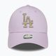 Moterų New Era Metallic Logo 9Forty Los Angeles Dodgers beisbolo kepuraitė pastelinės violetinės spalvos 2