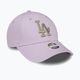 Moterų New Era Metallic Logo 9Forty Los Angeles Dodgers beisbolo kepuraitė pastelinės violetinės spalvos 3