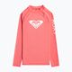 ROXY Whole Hearted saulės pabučiuotas koralų spalvos vaikiškas plaukimo marškinėlis su ilgomis rankovėmis