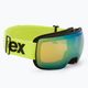 Slidinėjimo akiniai UVEX Compact FM juodi matiniai/veidrodiniai oranžiniai 55/0/130/23