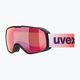 UVEX Xcitd CV S2 slidinėjimo akiniai juodi matiniai / veidrodiniai raudoni / spalvoti žali