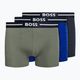 Hugo Boss Trunk Bold Design vyriški boksininko šortai 3 poros mėlyni/juodi/žali 50490027-466