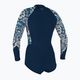 Moteriškas plaukimo kostiumas O'Neill Bahia 2/1 Front Zip Short Spring french navy/christina floral 2
