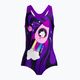 Speedo Digital Placement vaikiškas vientisas maudymosi kostiumėlis violetinės ir juodos spalvų
