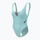 Nike Sneakerkini U-Back moteriškas vientisas maudymosi kostiumėlis šviesiai mėlynas NESSC254-437 5