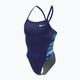 Moteriškas vientisas maudymosi kostiumėlis Nike Multiple Print Racerback Splice One, tamsiai mėlynas NESSC051-440 6