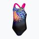 Speedo Digital Placement Splashback vaikiškas vientisas maudymosi kostiumėlis juoda ir rožinė 8-00262514738 4
