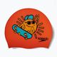 "Speedo Junior" spausdinta silikoninė oranžinė/geltona vaikiška plaukimo kepuraitė 2