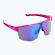 GOG Athena matiniai neoninės rožinės / juodos / polichromatinės baltai mėlynos spalvos dviratininkų akiniai E508-3