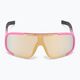POC Aspire rožinės/uranio juodos spalvos permatomi/skaidrūs kelių aukso spalvos dviratininkų akiniai 3