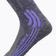 Moteriškos trekingo kojinės X-Socks Trek X Merino grey purple melange/grey melange 3