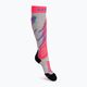 UYN Ski Junior šviesiai pilkos/koralinės fluo spalvos vaikiškos kojinės 4