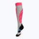 UYN Ski Junior šviesiai pilkos/koralinės fluo spalvos vaikiškos kojinės 3