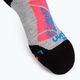 UYN Ski Junior šviesiai pilkos/koralinės fluo spalvos vaikiškos kojinės 2