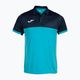 Vyriški teniso polo marškinėliai Joma Montreal fluorescent turquoise/navy blue