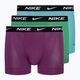 Vyriškos trumpikės Nike Everyday Cotton Stretch Trunk 3 poros green/violet/blue