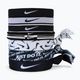Nike mišrios plaukų juostos 9 vnt. baltos ir juodos spalvos N0003537-036
