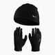Moteriškas rinkinys kepurė + pirštinės Nike Fleece black/black/silver 11