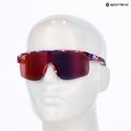 Akiniai nuo saulės Red Bull SPECT Dakota matt blue-burgundy pattern/smoke red-purple mirror 7