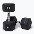 Gumuota hantelė Nike Strength Hex Dumbbell 15 kg black/white