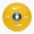 Bumperinės svorio plokštės Nike Strength Pro Urethane Bumper Plates 15 kg yellow/white