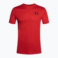 Under Armour Sportstyle kairės pusės krūtinės SS vyriški treniruočių marškinėliai raudona/juoda 4