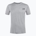 Vyriški Under Armour Sportstyle Sportstyle kairės pusės krūtinės SS plieno šviesūs heather/juodi treniruočių marškinėliai 4