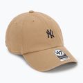 Kepuraitė su snapeliu 47 Brand MLB New York Yankees Base Runner CLEAN UP khaki
