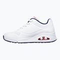 Moteriški batai SKECHERS Uno Stand On Air white durabuck/navy/red trim/mesh 3