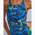Moteriškas vientisas maudymosi kostiumėlis TYR Thresher Open Back Hyperblitz blue/green 5