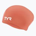 Plaukimo kepuraitė TYR Long Hair Wrinkle Free Silicone coral/white