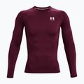 "Under Armour" vyrų treniruočių marškinėliai ilgomis rankovėmis Ua HG Armour Comp LS kaštoninė/balta 4