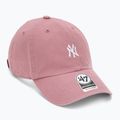 Kepuraitė su snapeliu 47 Brand MLB New York Yankees Base Runner CLEAN UP mauve