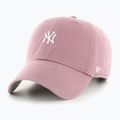 Kepuraitė su snapeliu 47 Brand MLB New York Yankees Base Runner CLEAN UP mauve